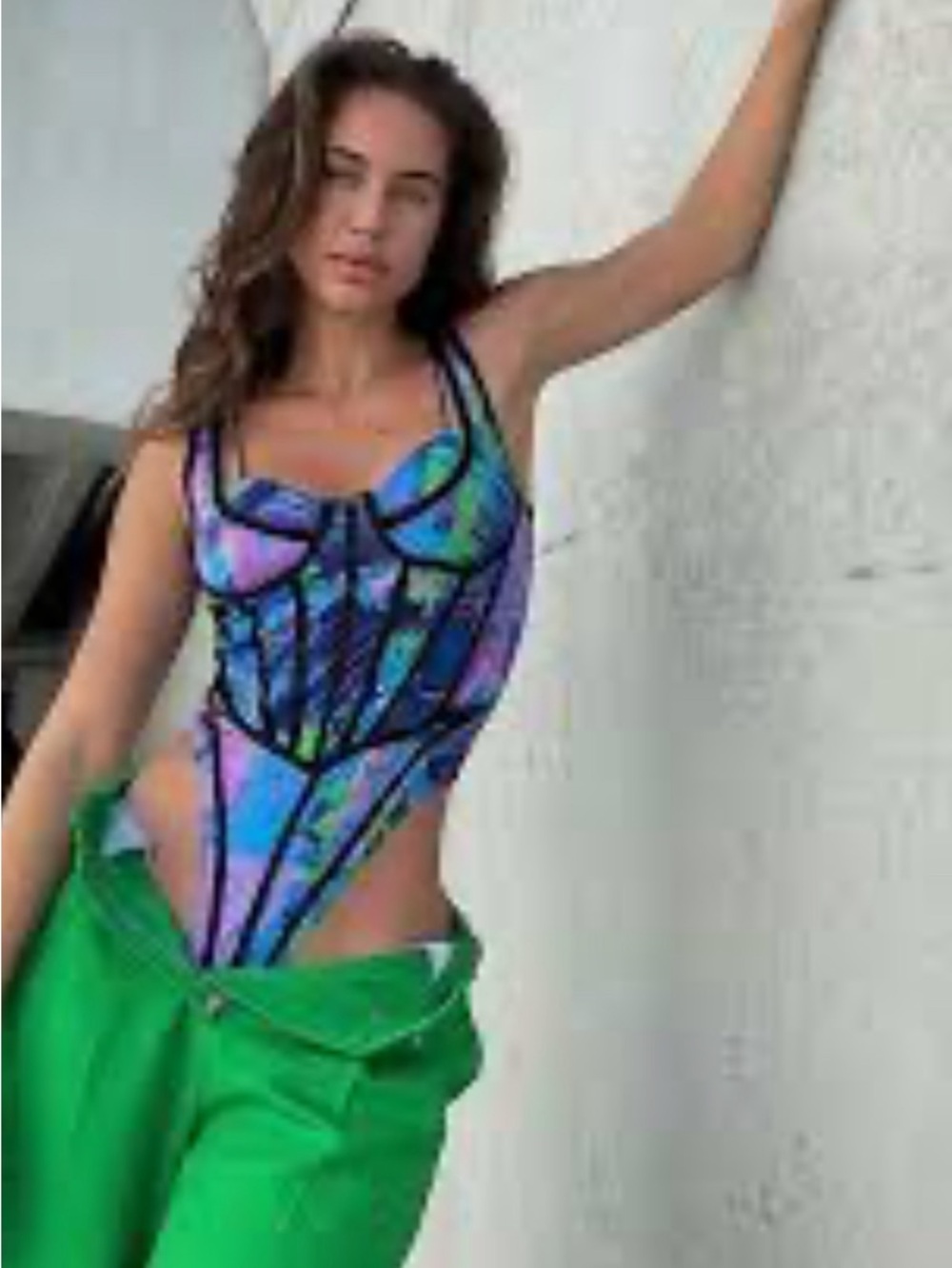 NWT SHEIN Bodysuit in Vintage 90’s Print, Size Small